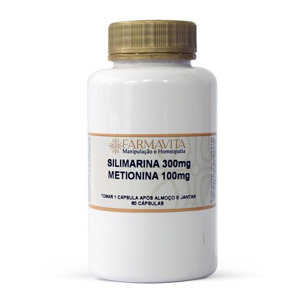 Silimarina 300mg + Metionina 100mg 60 Cápsulas