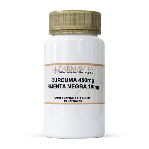 Cúrcuma 450mg + Pimenta negra 10mg 60 Cápsulas