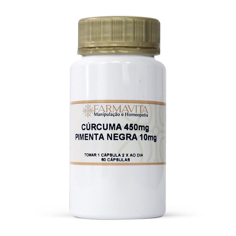 Cúrcuma 450mg + Pimenta negra 10mg 60 Cápsulas