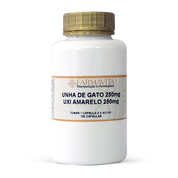 Unha de gato 250mg + Uxi amarelo 250mg 120 Cápsulas