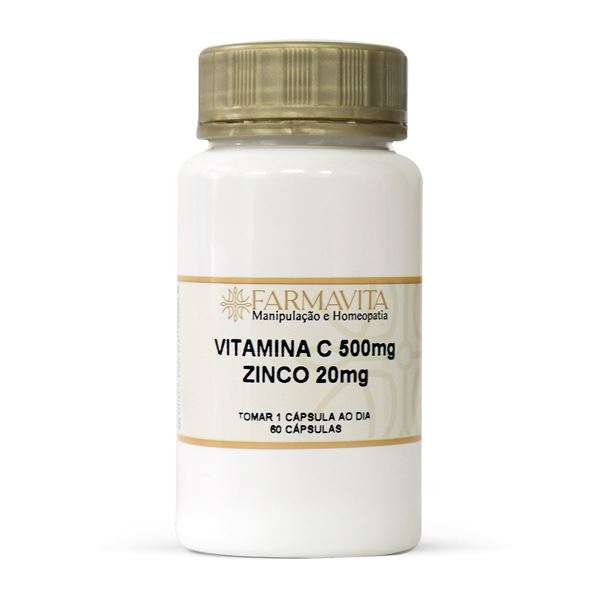 Vitamina C 500mg + Zinco 20mg 60 Cápsulas