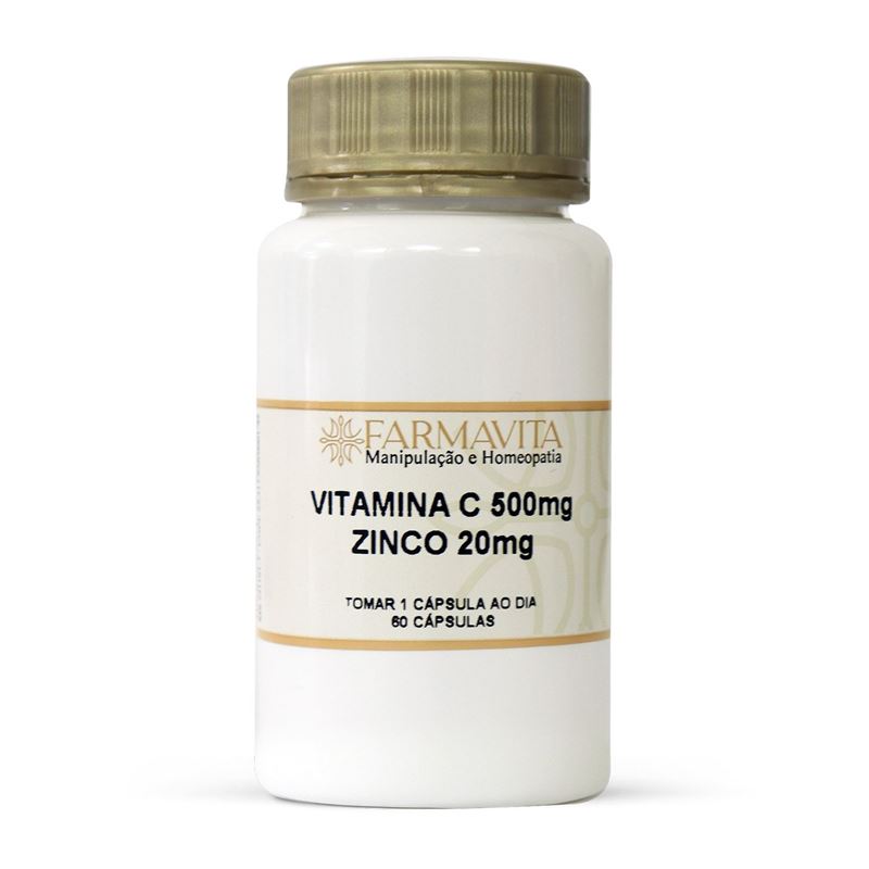 Vitamina C 500mg + Zinco 20mg 60 Cápsulas