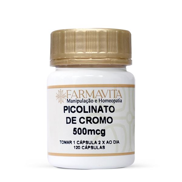 Picolinato de Cromo 500mcg 120 Cápsulas