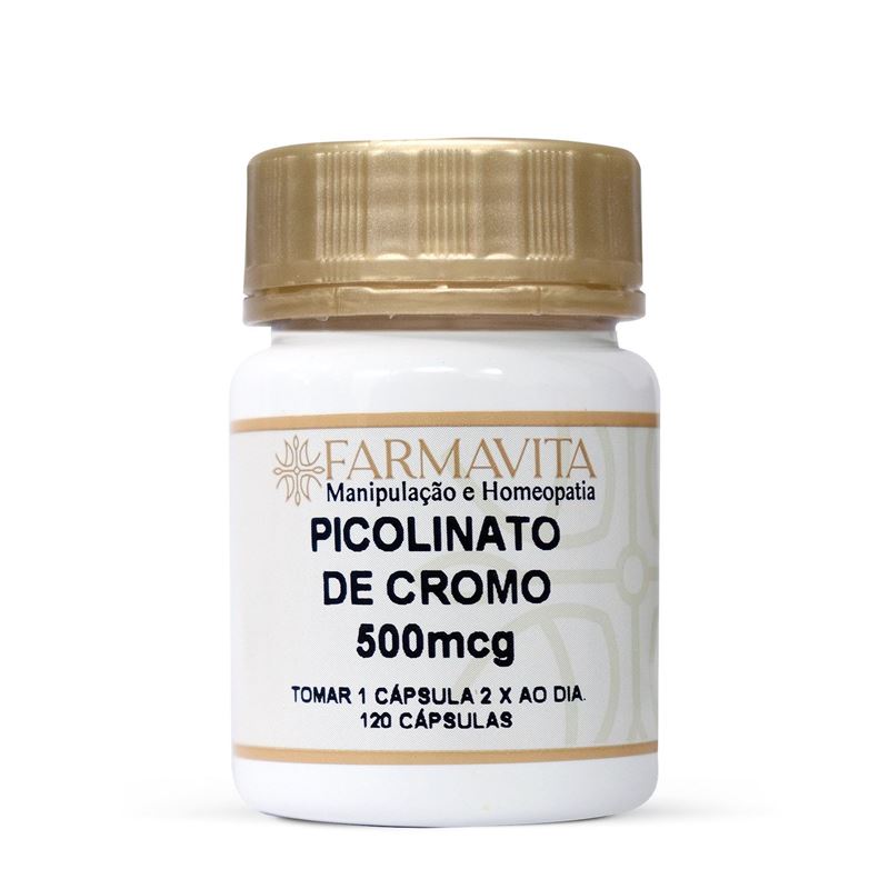 Picolinato de Cromo 500mcg 120 Cápsulas
