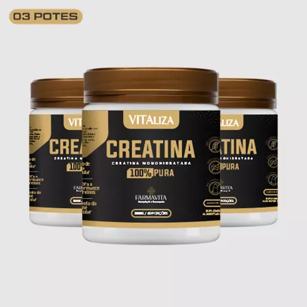 3 Potes de Creatina 100% Pura 300g 