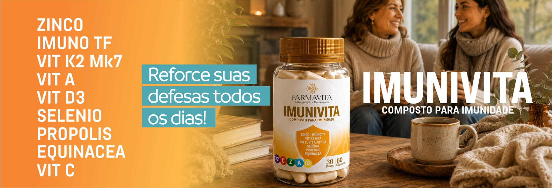 Imunivita � Composto para Imunidade 30 Doses 60 Cápsulas